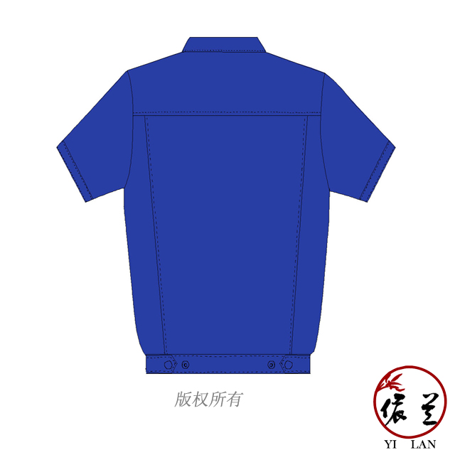 藍(lán)色時尚安裝工人工作服定做